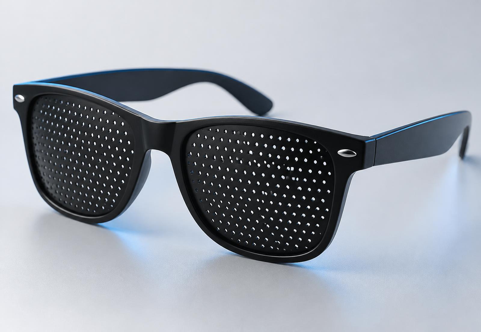 Lunettes sténopé iZiVU noires avec grille de microperforations